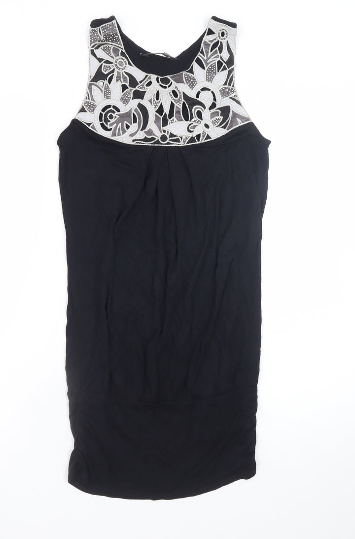 Dorothy Perkins Women's Black Size 8 Sleeveless Shift Dress