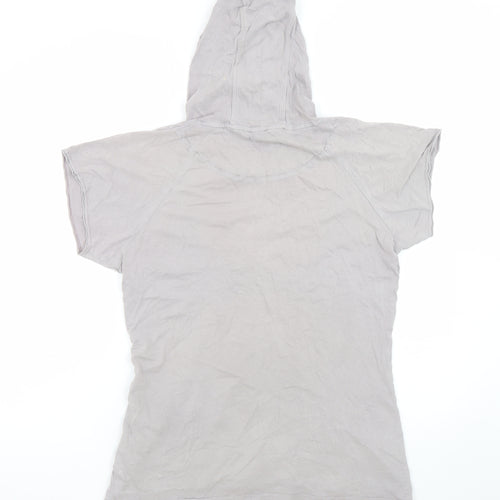 Fat Face Women Beige Short Sleeve Cotton Pullover Hoodie Size 16