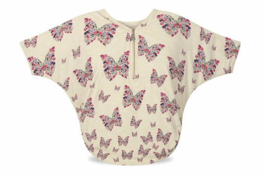 Front view of Apricot women’s beige butterfly batwing blouse, size S