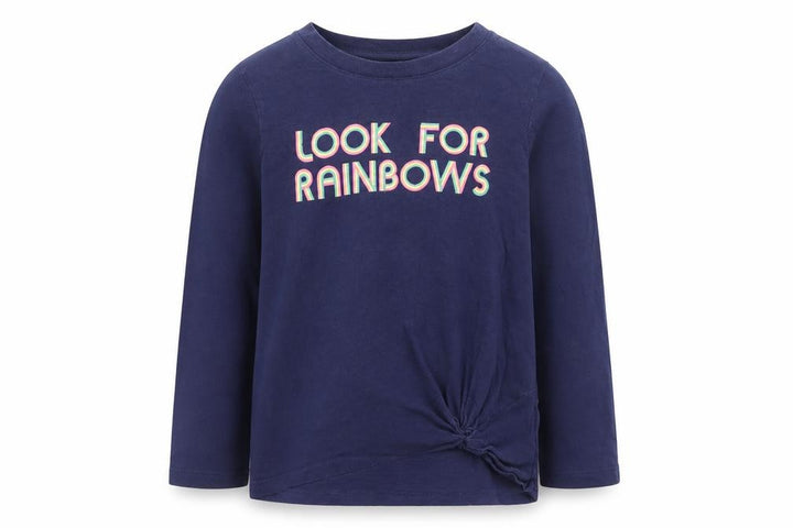 Gap Kids Girls Navy Long Sleeve Look For Rainbows T-Shirt Size M Supersoft