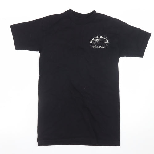 Bayside Men's Black Small Grand Canyon Star Party Graphic Cotton T-Shirt