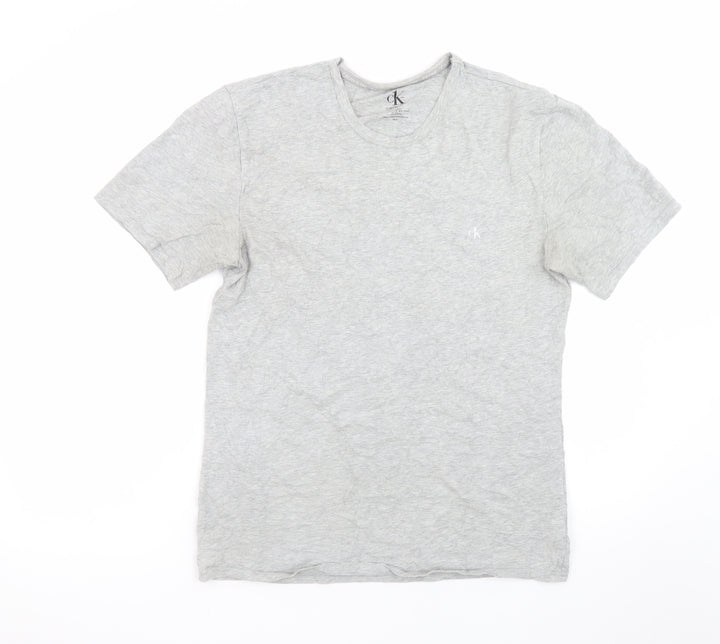 Calvin Klein Men's Grey M Crew Neck Cotton Stretch T-Shirt