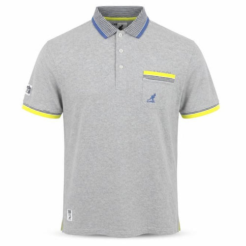 Kangol Men's Grey XL Collared Short Sleeve Cotton Polo Shirt