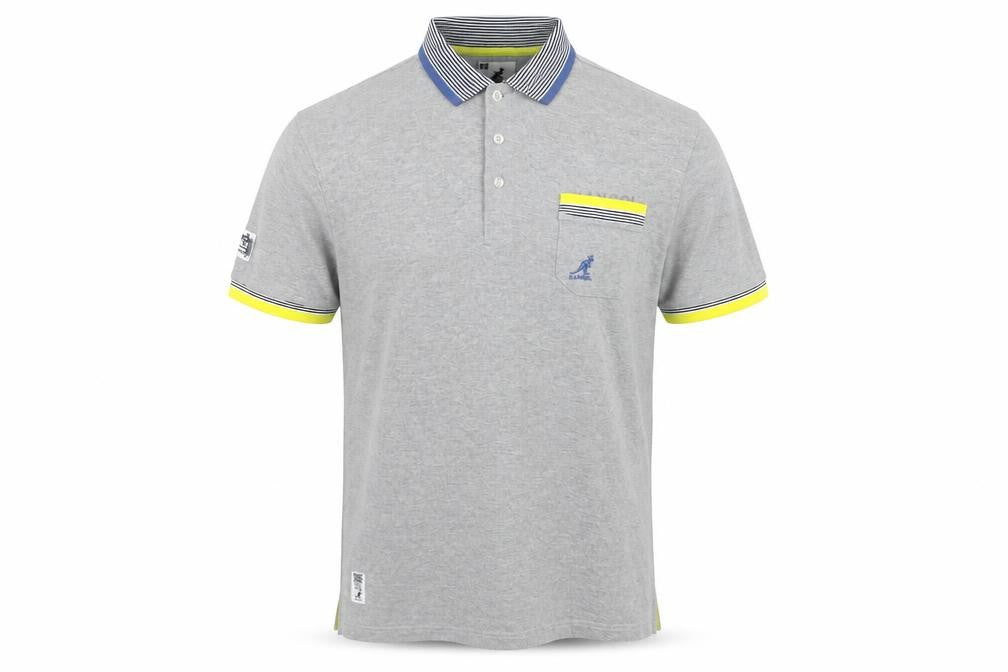 Kangol Men's Grey XL Collared Short Sleeve Cotton Polo Shirt