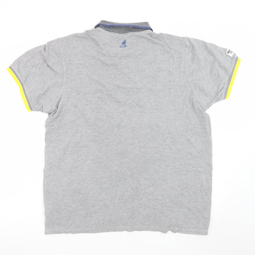 Kangol Men's Grey XL Collared Short Sleeve Cotton Polo Shirt
