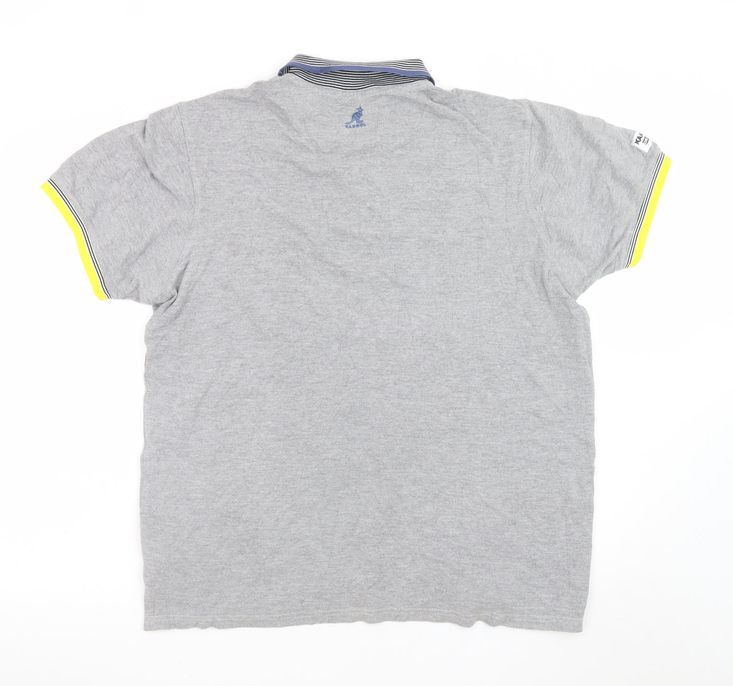 Kangol Men's Grey XL Collared Short Sleeve Cotton Polo Shirt