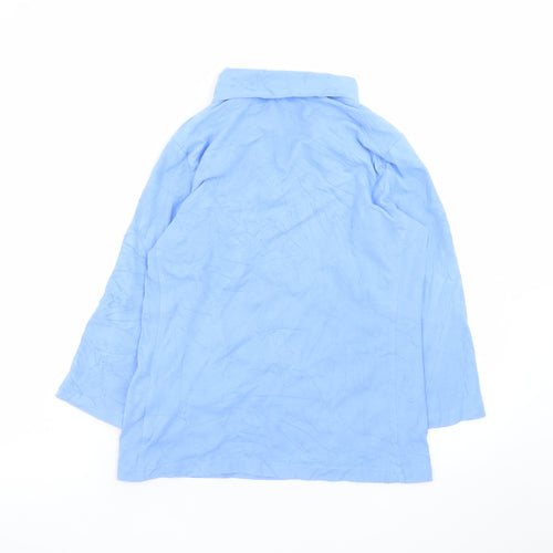 Tommy Hilfiger Women's Blue Cotton Long Sleeve Polo Shirt L