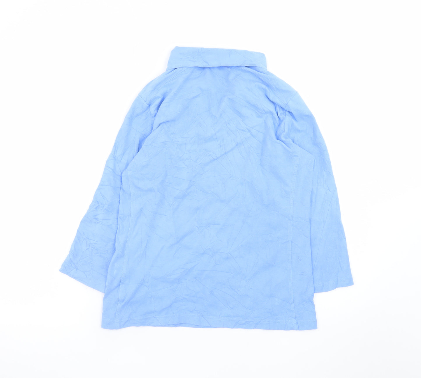 Tommy Hilfiger Women's Blue Cotton Long Sleeve Polo Shirt L