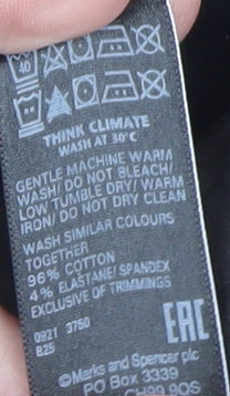 Marks and Spencer Men's Black Regular Fit Cotton Joggers Size 18