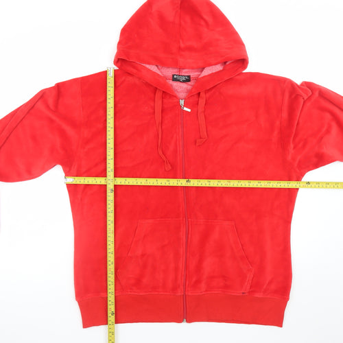 Boogy London Womens Red Full Zip Hoodie 4XL Polyester Cotton Blend