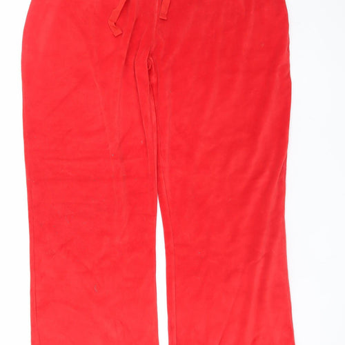 Boogy London Womens Red 4XL Velour Sweatpants with Drawstring Waist