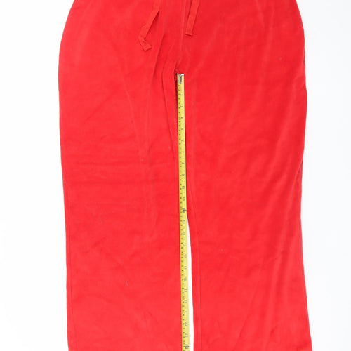 Boogy London Womens Red 4XL Velour Sweatpants with Drawstring Waist