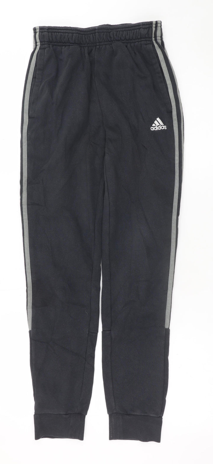 Adidas Men's Black XS Jogger Trousers with Stripe Detail