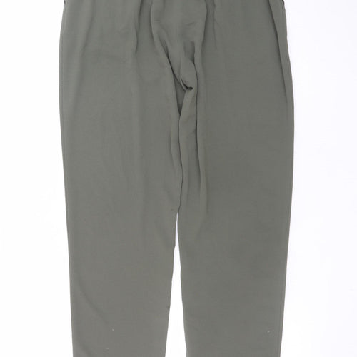 M&Co Womens Green Size 10 Paperbag Trousers Elastic Waist