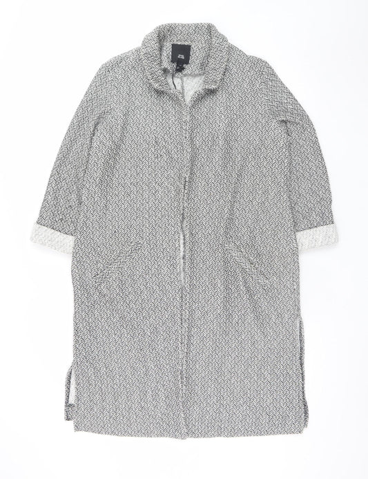 River Island Womens Grey Long Knit Coatigan Size 12 Classic Style