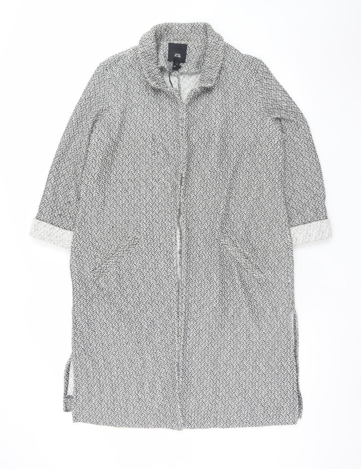 River Island Womens Grey Long Knit Coatigan Size 12 Classic Style