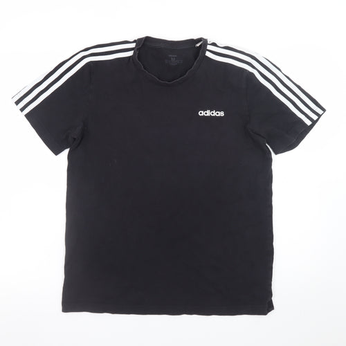 Adidas Men's Black Cotton Crew Neck Short Sleeve T-Shirt M
