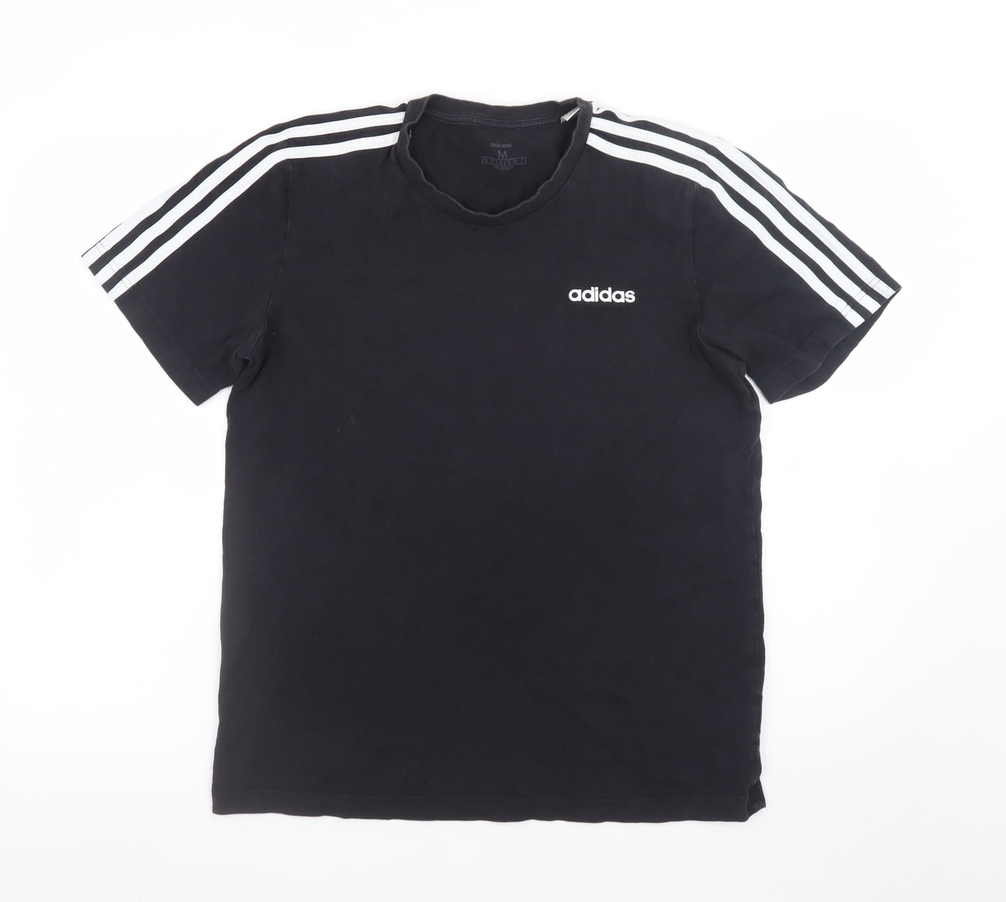 Adidas Men's Black Cotton Crew Neck Short Sleeve T-Shirt M