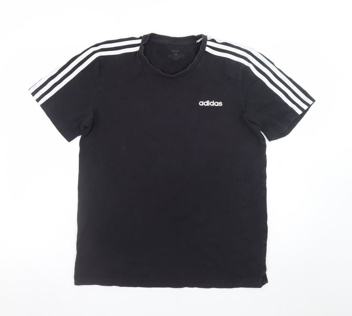 Adidas Men's Black Cotton Crew Neck Short Sleeve T-Shirt M