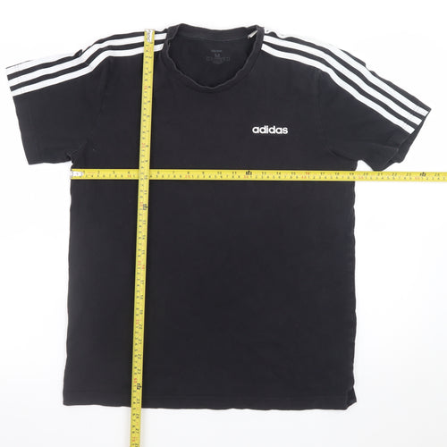 Adidas Men's Black Cotton Crew Neck Short Sleeve T-Shirt M