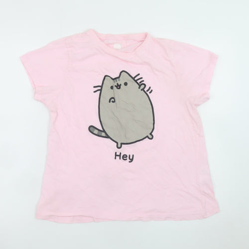 Pusheen Women Pink Cotton Nightshirt T-Shirt Style UK 16 Cartoon Cat Sleepwear