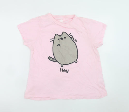 Pusheen Women Pink Cotton Nightshirt T-Shirt Style UK 16 Cartoon Cat Sleepwear