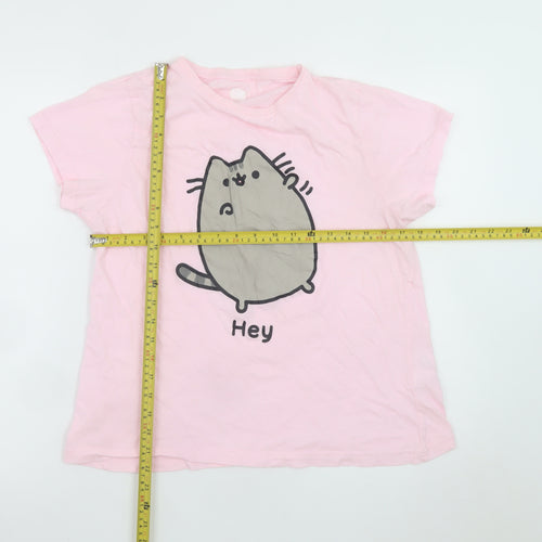 Pusheen Women Pink Cotton Nightshirt T-Shirt Style UK 16 Cartoon Cat Sleepwear