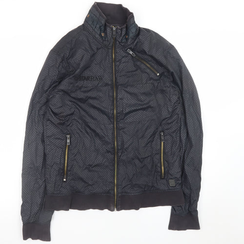 G-Star Men’s Black L Bomber Jacket Polyamide Zip-Up Urban Style
