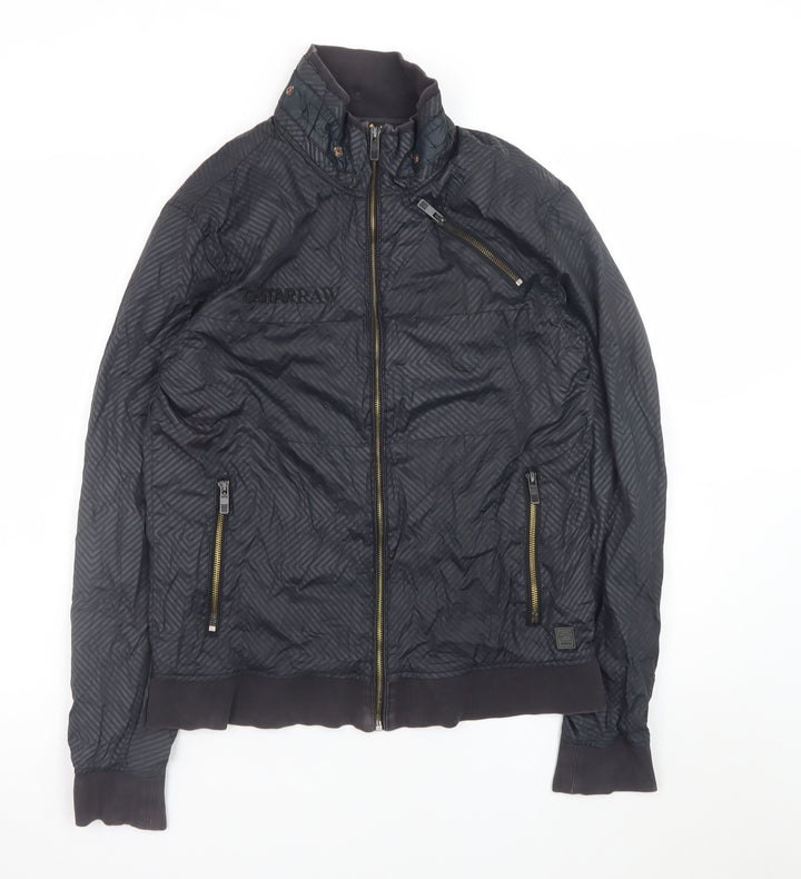 G-Star Men’s Black L Bomber Jacket Polyamide Zip-Up Urban Style