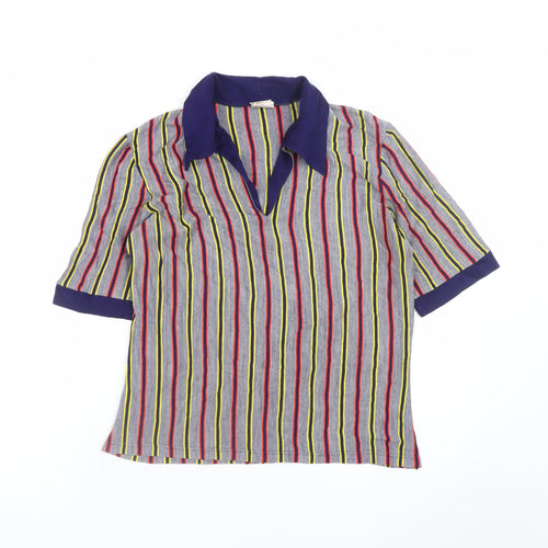 Marks and Spencer Women’s Multicoloured Striped Collared Blouse Size 16