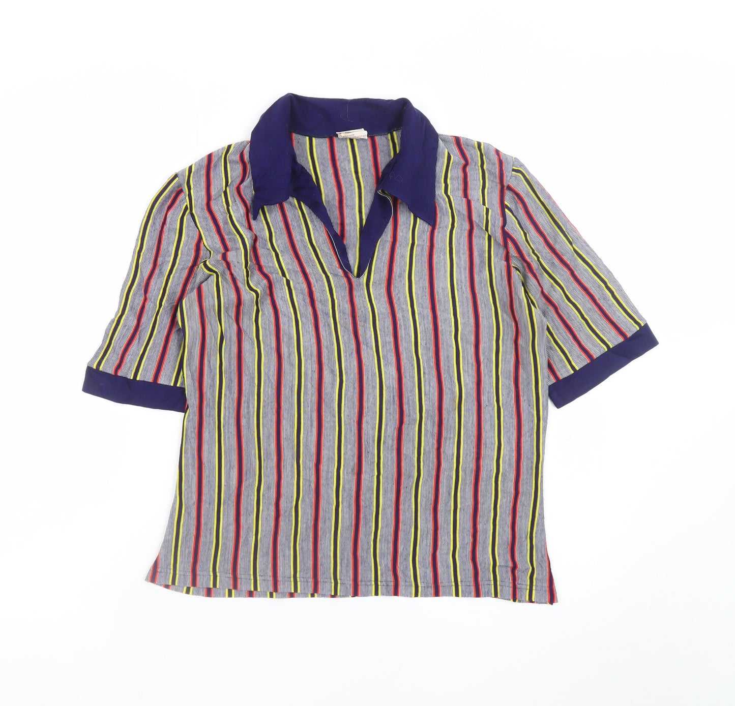 Marks and Spencer Women’s Multicoloured Striped Collared Blouse Size 16