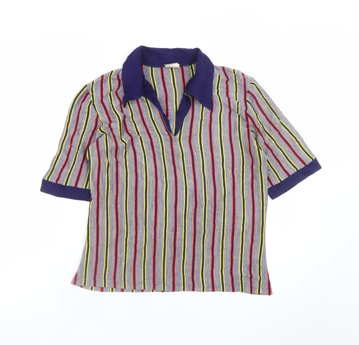 Marks and Spencer Women’s Multicoloured Striped Collared Blouse Size 16