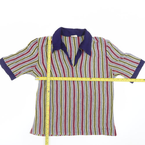Marks and Spencer Women’s Multicoloured Striped Collared Blouse Size 16
