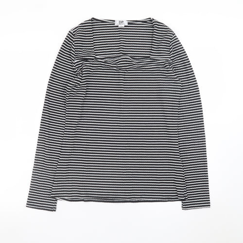 Dorothy Perkins Women’s Black Striped Long Sleeve Jersey Top Size L