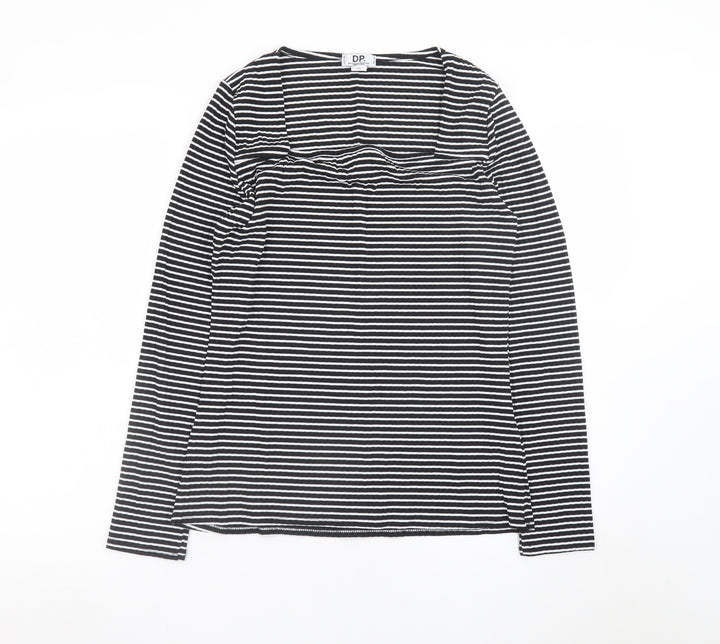Dorothy Perkins Women’s Black Striped Long Sleeve Jersey Top Size L