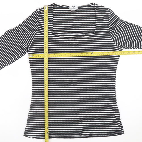 Dorothy Perkins Women’s Black Striped Long Sleeve Jersey Top Size L