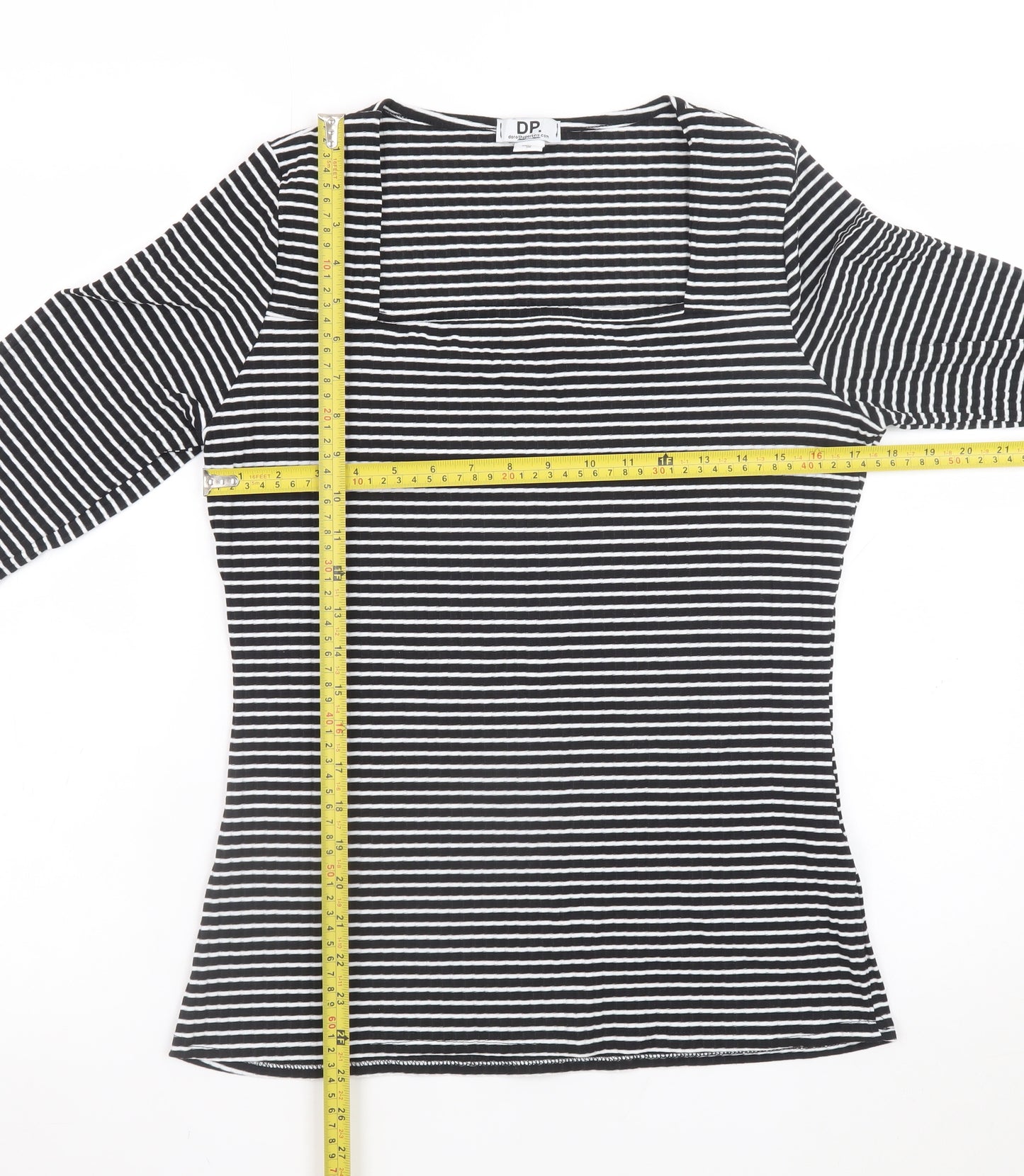 Dorothy Perkins Women’s Black Striped Long Sleeve Jersey Top Size L