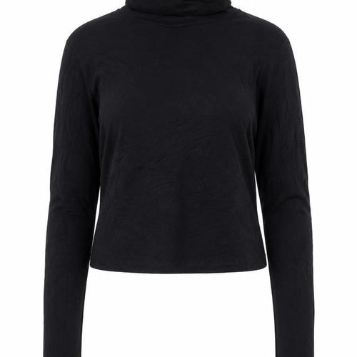 ZARA Women Black Roll Neck Long Sleeve Jersey Top Size 12