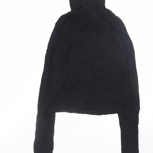 ZARA Women Black Roll Neck Long Sleeve Jersey Top Size 12