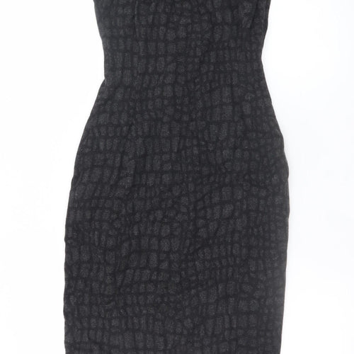 Karen Millen Women Black Size 8 Sheath Knee Length Wool Dress