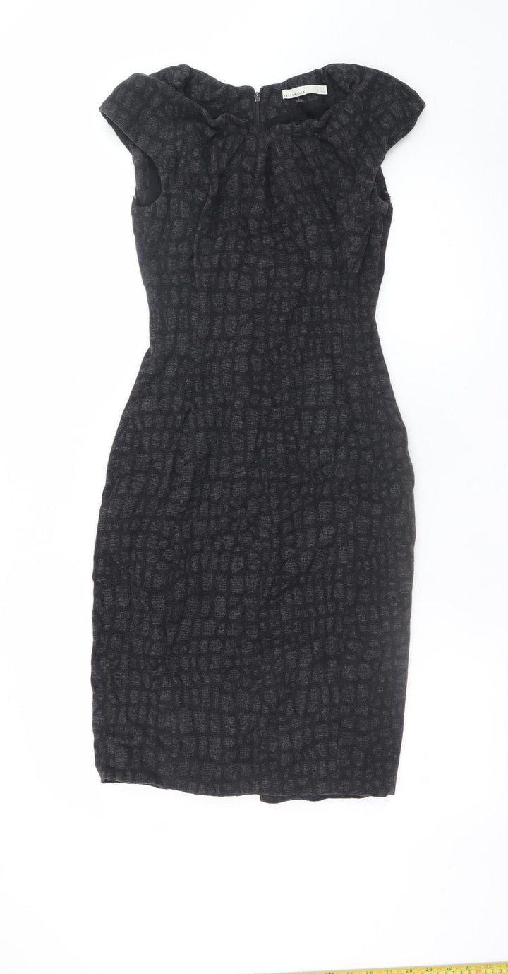 Karen Millen Women Black Size 8 Sheath Knee Length Wool Dress