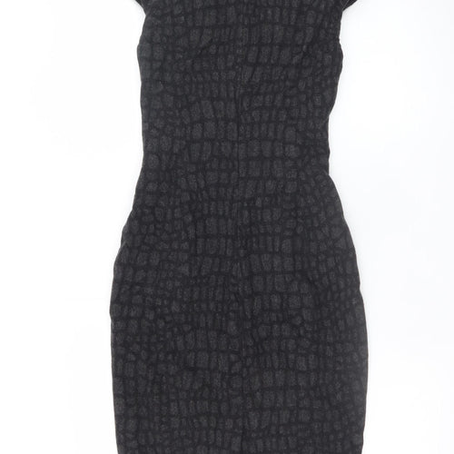 Karen Millen Women Black Size 8 Sheath Knee Length Wool Dress