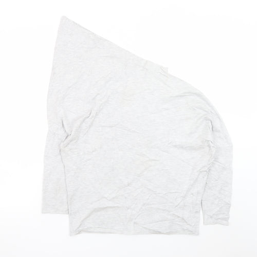 Karen Millen Women’s Grey One Shoulder Long Sleeve T-Shirt Size S