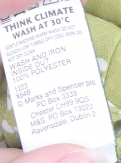 Marks and Spencer Women's Green Geometric T-Shirt Size 18