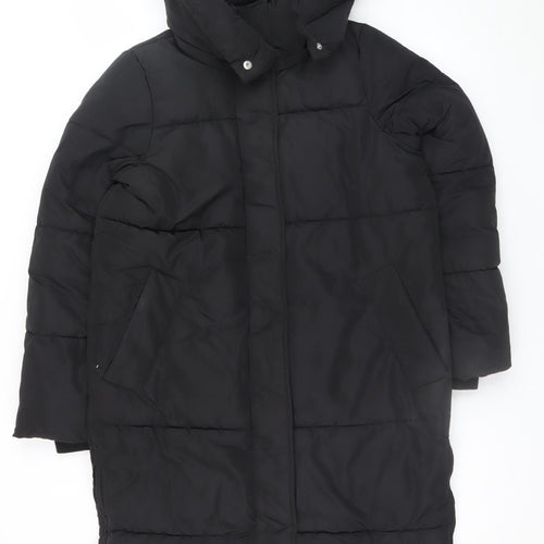 Very Women’s Black Long Hooded Puffer Coat Size 10