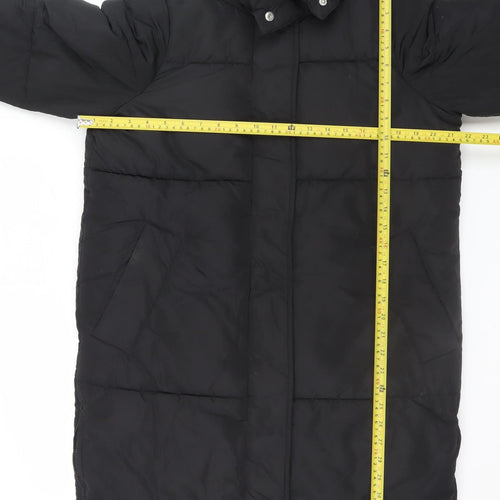 Very Women’s Black Long Hooded Puffer Coat Size 10
