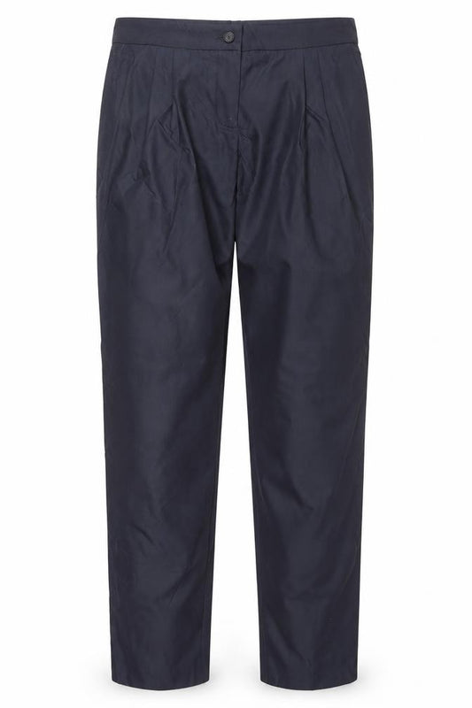 Front view of Burberry Men's Blue Slim Fit Pleated Dress Pants M
