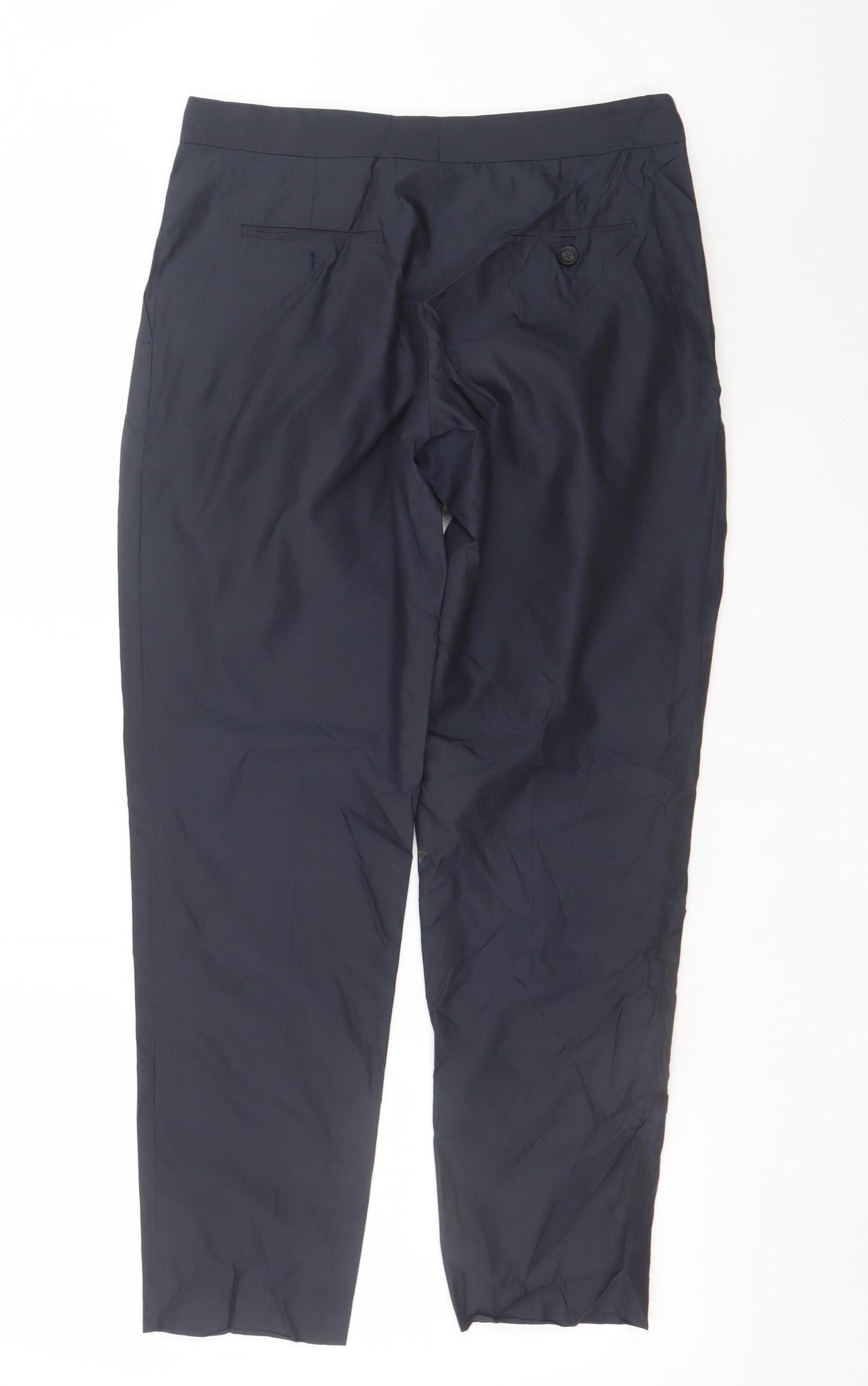 Burberry Men's Blue Slim Fit Pleated Dress Pants M