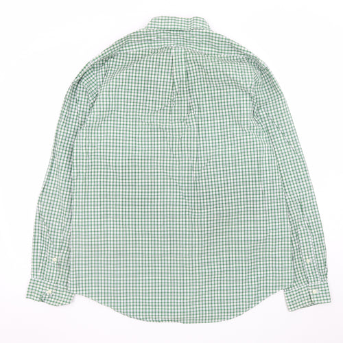 Ralph Lauren Men's Green Check Button-Down Cotton Shirt L