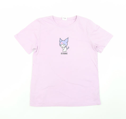 Primark Girls Pink Kuromi Graphic T-Shirt 14-15 Years Cotton Casual Top